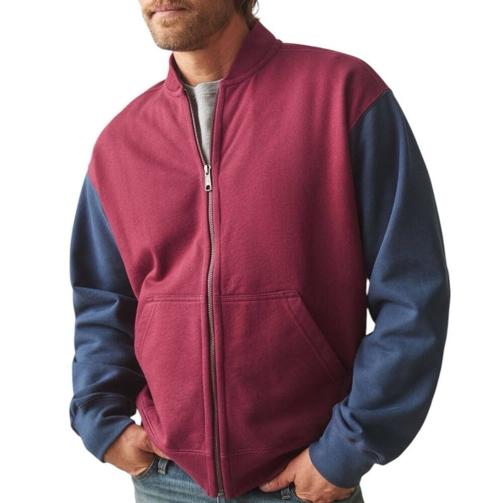 NWOT American Giant Men’s Fleece Colorblock Bomber Jacket Size XL
